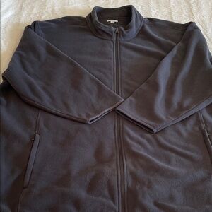 Size 6XL B+T Essentials by DXL Fleece Zip Jacket Charcoal Gray 2 Zip Pockets